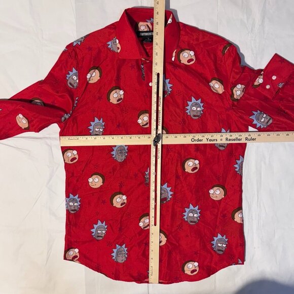 Suitmeister Rick and Morty Red AOP Long Sleeve Button Up Men's Shirt - M - Picture 5 of 7